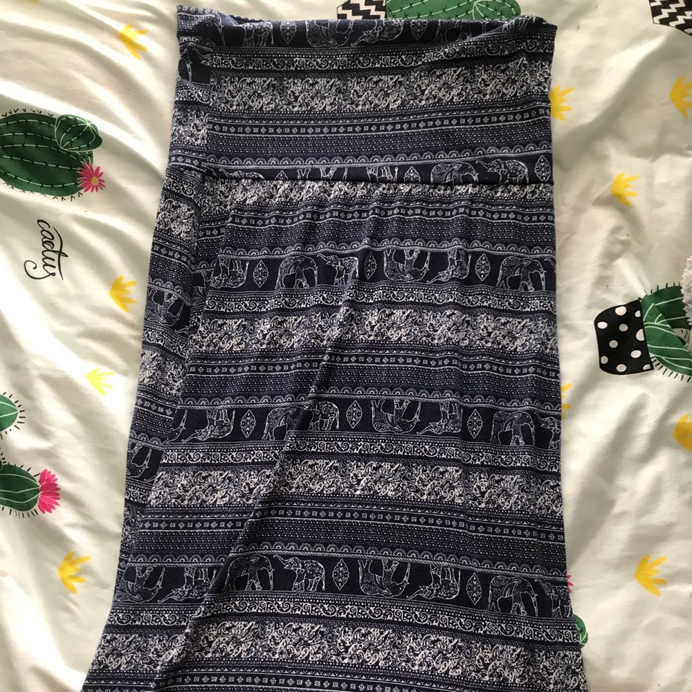 Elephant print long skirt